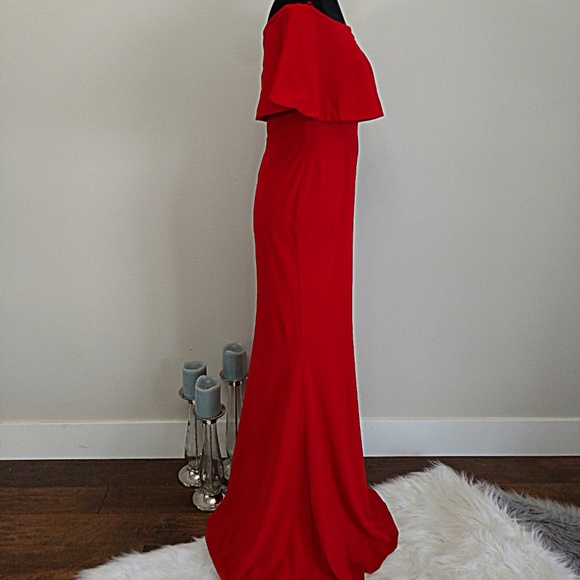 🆕Cherry Red Flounce/Off Shoulder Gown - Picture 4 of 7